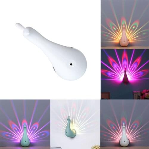Lamp Peacock LED USB charger Peacock Night Light Colors Changing Decorative Smart Touch Remote Control Ambient Light 36V Home