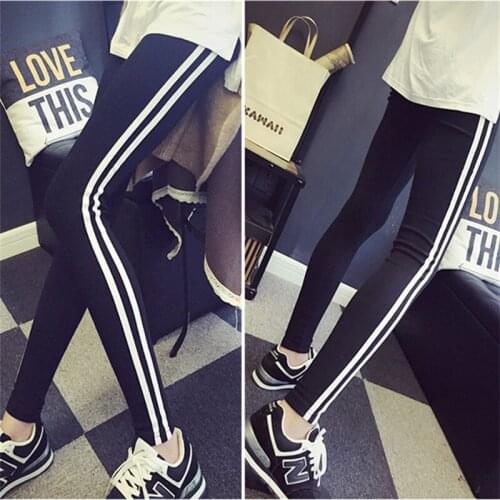 Maternity Leggings Pure Cotton Pregnant Women Tight Pants Stripes Premama Clothes Spring Autumn Summer