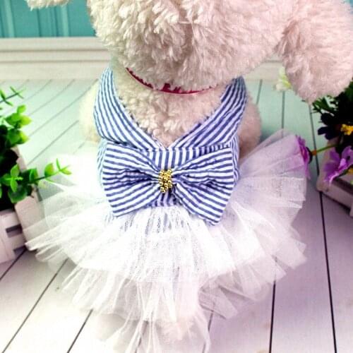 Summer Dress for Dog Pets Clothes Chihuahua Wedding Bowknot Dress Skirt Puppy Clothing Spring Dresses for Dogs Pet Clothes