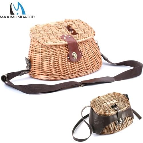 Maximumcatch Classical Wicker Trout Fishing Creel Willow Fishing Basket Vintage Fishing Tackle Box