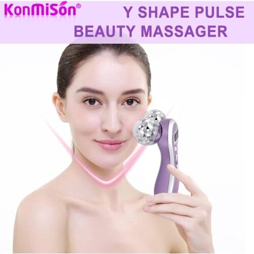 Micro-current Vibration Massager Microcurren Face Lift Massage Facial 4D Roller Y Shape Rotating Machine 4D Face Roller Massager