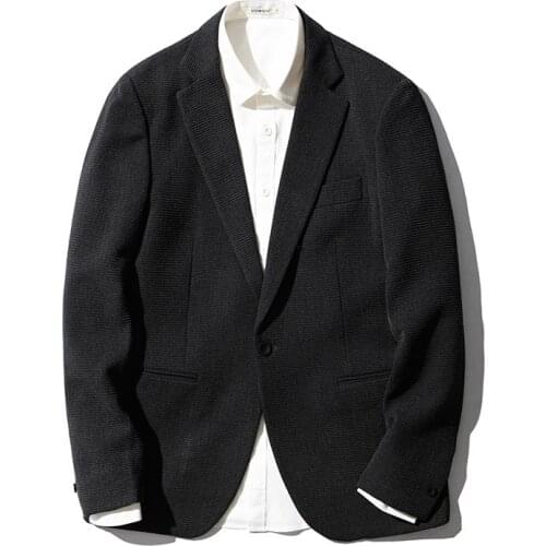 Men Spring Autumn Blazers New Fashion Stripe Japanese Suit Jacket Loose Young Gentleman Leisure Uniform Casual Blazer Black Gray