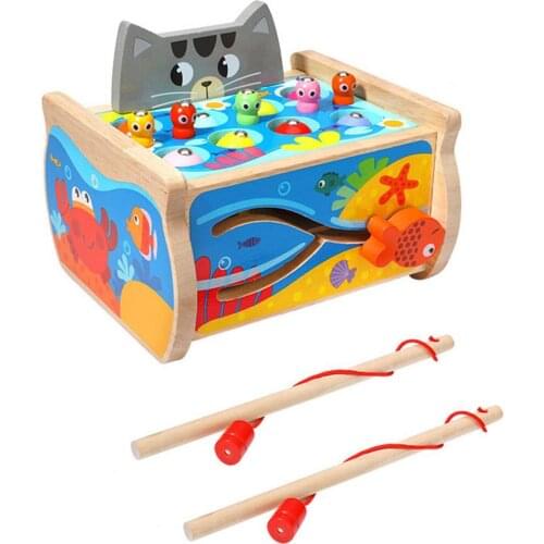 Magnetic Cat Fishing Game Board Toy Set for Kids Learning Puzzle