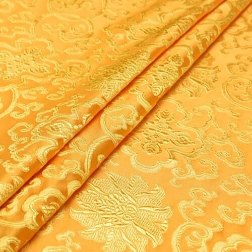 New arrival brocade yarn dyed yellow flower fabric for patchwork tissue telas bed sheet dress children cloth felt 100x150cm