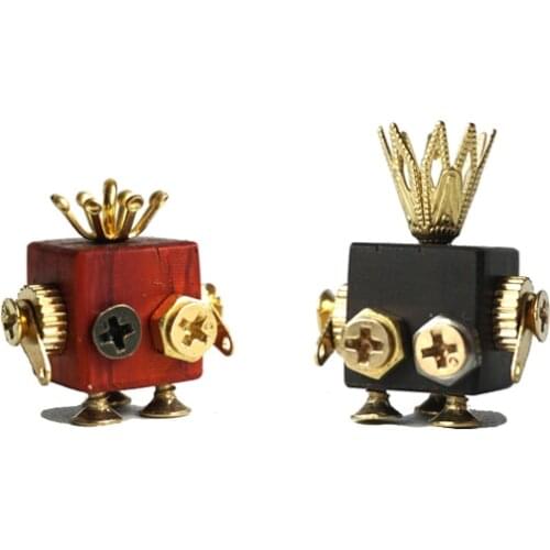 Wood robot Red Black Color Car Pendant Hanging Car Interior Decoration Rear View Mirror Accessories For Car Ornament