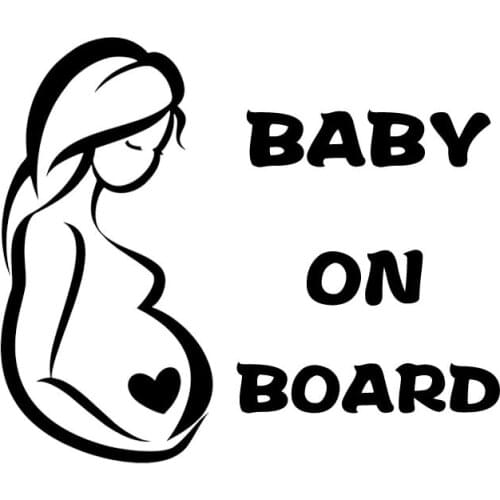 Warning Stickers for Pregnant Women and Babies In The Car, Personalized Decoration, Interior Accessories, Black/white,18cm*16cm