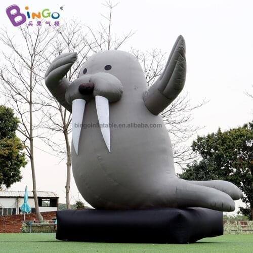 Lovely 3.8x2x4 meters inflatable walrus with stand for ocean park decoration / cartoon walrus model toys