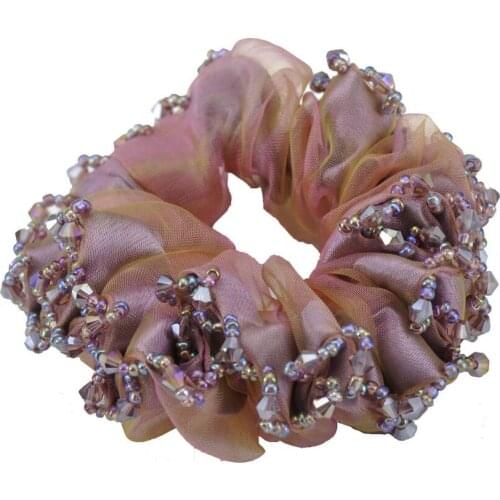 1Piece Hair Accessories for girl & women Organza fabric Hair Rope Super Elastic Headbands Wave Ponytail Scrunchie high quality