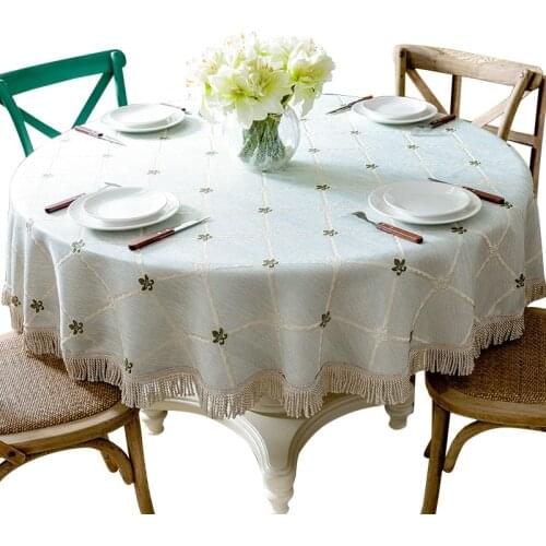 American large round tablecloth, cotton and linen round table cloth, home European rectangular tablecloth