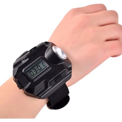 USB Waterproof LED Tactical Display Rechargeable Wrist Watch Flashlight Multi Tools Outdoor Lighting for Hiking Camping Hunting