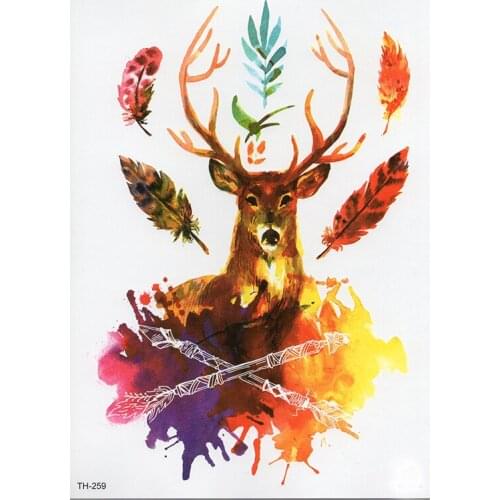 Waterproof Temporary Tattoo Sticker Samll Arm Sleeve Tattoo Pere Davids Deer Full Flower Tatoo Body Art Tattoo