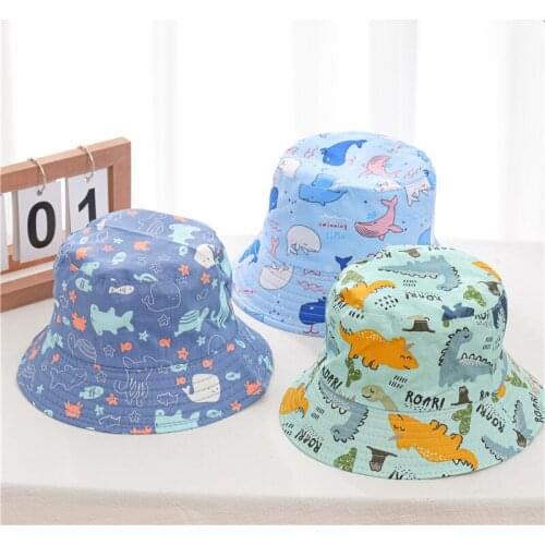 1-5 Years Old Child Bucket Hats For Girls And Boys Summer Sun Protection Cartoon Caps 48-50cm Kids Sun Hats Chapeau Enfant ete