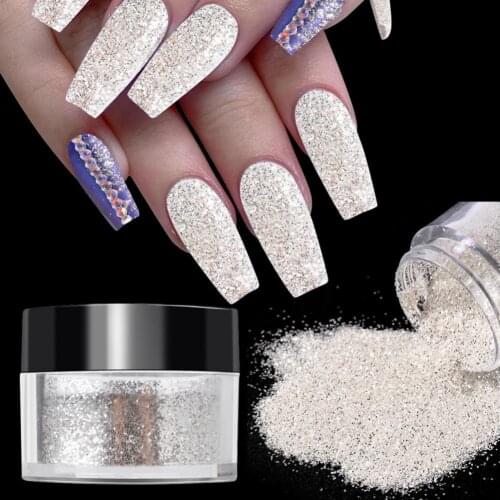 Women Long Lasting Fast Dry DIY Gradient Nail Art Sequins for Daily Life Nail Glitter Powder Pigment Flakes Dust Decoration