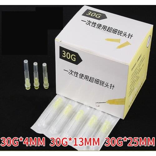 100 piece, 30G * 4mm ,30G * 13mm , 30G * 25mm , syringes Needle