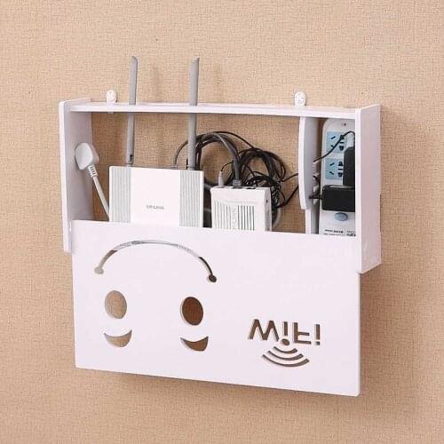 3 Sizes Wireless Wifi Router Storage Box PVC panel Shelf Wall Hanging Plug Board Bracket Cable Storage Organizer Home Decor