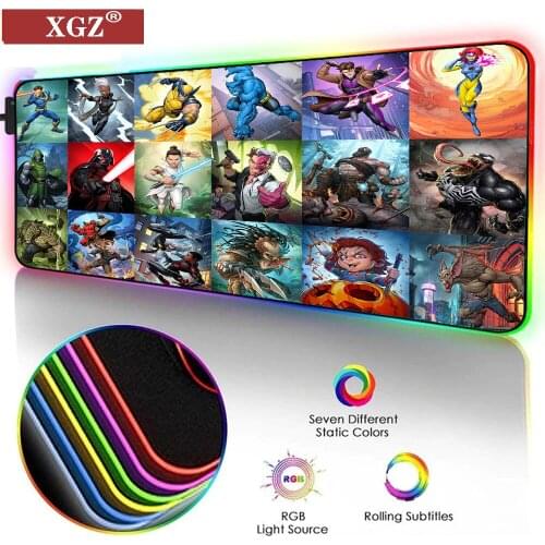 XGZ Monster RGB Large Mouse Pad, LED Rubber Pad for Notebook Computer Peripheral Accessories, Game Console PC Non-slip 400X900X3