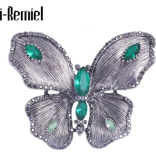 Retro Animal Butterfly Brooch Alloy Rhinestone Crystal Lapel Pins and Brooches Clothing Jewelry for Women and Men Accessories