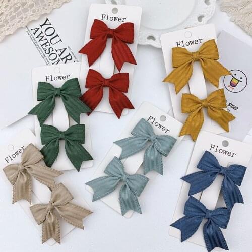 Boutique 10sets Fashion Swallow Tail Bow Hairpins Solid Bowtie Hair Clips Barrettes Princess Headwear Girls Hair Accessories
