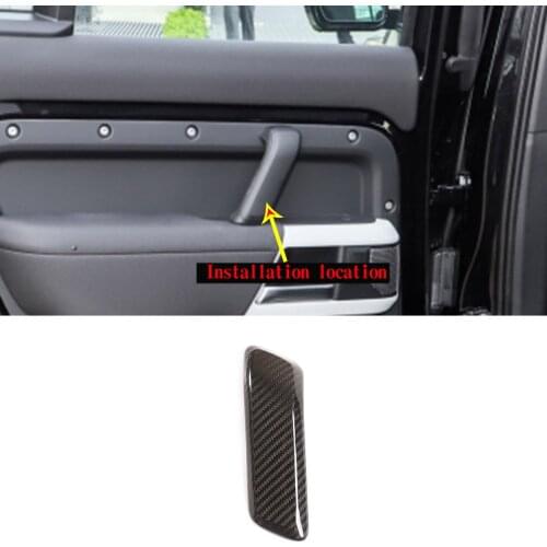 Real Carbon Fiber For Land Rover Defender 90 110 2020-2022 Interior Car Door Handle Cover Modification Accessories (Low version)