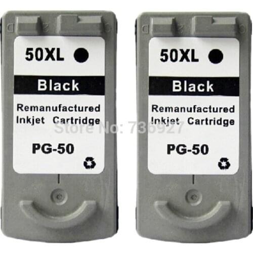 2X Black Compatible Ink Cartridge For Canon PG50 PG-50 For PIXMA MP308 MP150 MP450 MP460 MP160 MP180 IP2200 inkjet printer