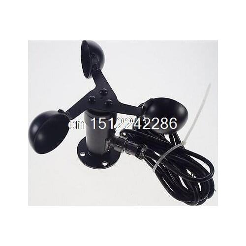 Wind Speed Sensor Anemometer Three Cups Aluminium Alloyed Current output