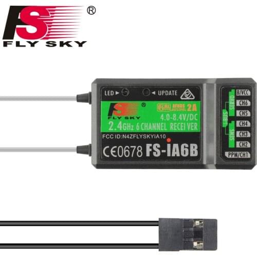 FATJAY Flysky 2.4G 6CH FS-iA6B waterproof Receiver PPM Output With iBus Port Compatible with FS-i4 FS-i6 FS-i10 FS-GT2E FS-GT2G