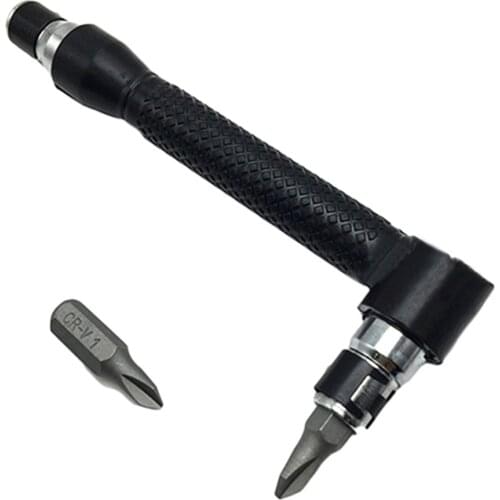 Black Mini 1/4 Ratchet Wrench Screwdriver Socket Wrench Rods Hand Tool with Bit