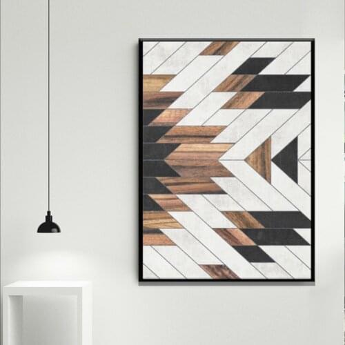 Urban Tribal Pattern No.5 - Aztec - Concrete and Wood canvas prints