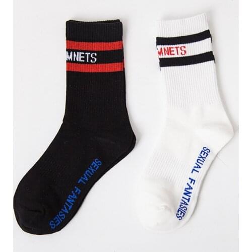 New VT cotton socks, VT letters two bars cotton knit men women couple socks, fashion sports and leisure cotton men women socks