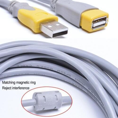1.5/3M USB 2.0 Extension Cable Male To Female Gray A/F Double Magnetic Ring Data Extension Cable For Printers Cameras Keyboards