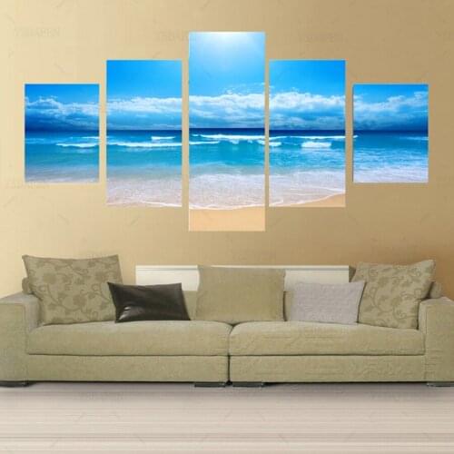 Canvas painting 5 piece canvas art posters and prints wall pictures for living decoration cheap modern paintings ny-195