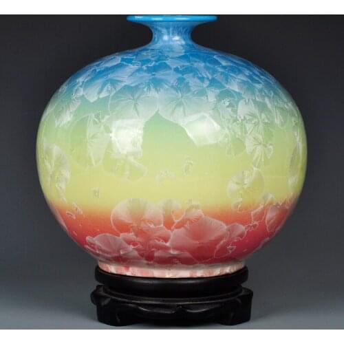 Jingdezhen ceramic vase three color crystal glaze home living room portraits decorative crafts flower arrangement