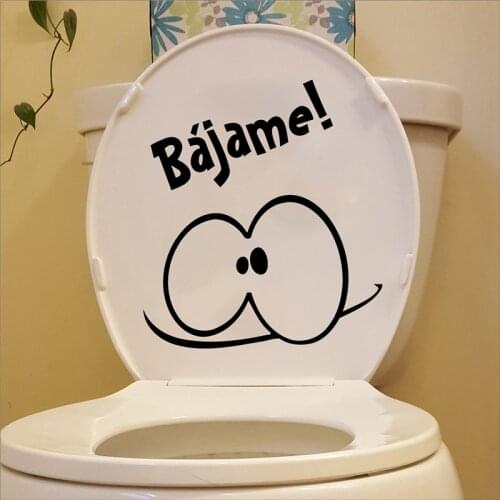 Creative Funny Toilet Seat Decals Bathroom Decor Spanish Toilet Seat Stickers Wall Mural Art Decoration Waterproof Poster