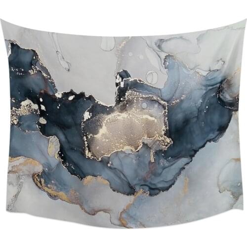 Marble Texture Ink Painting Golden Lines Tapestry Wall Hanging Home Wall Decor Bedroom Tapestry Wall Hanging Yoga Mat Picnic Mat