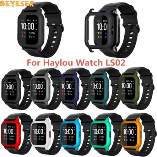 Soft Fashion Durable New Silicone Case Frame For Xiaomi Haylou LS02 Watch PC Colorful Protective Smart Screen Shell Accessories