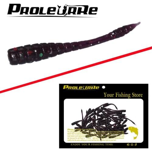 50pcs/package 4.5cm 0.4g Salt smell Maggot worm lures soft bait carp fishing lure set artificial Shrimps fishing tackle Pro-409