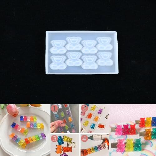 NOT AS LONG diy silicone glue 8 with bear mold is used to make scented plaster resin mold baking pendant mirror specimen