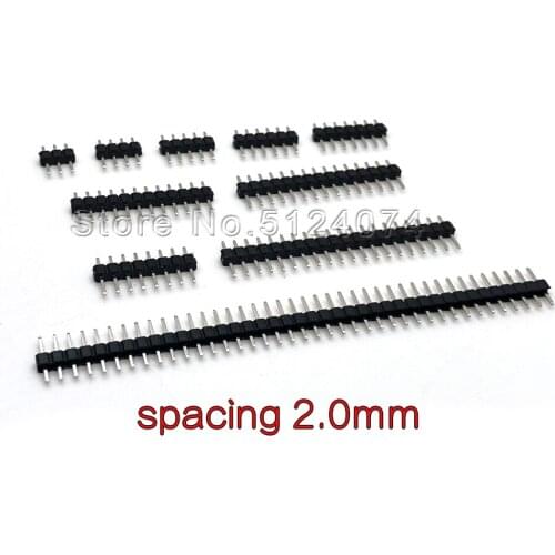 Single row straight needle 2.0mm spacing 180° 1*2/3/4/5/6/7/8/9/10/12/15/20/40p