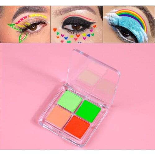 Water Activated Pastel Face Painting Makeup Palette Easy to Clean Eyeliner Eyeshadow 4 colors kit