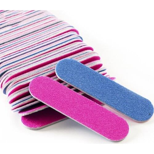 100pcs Nail File Mini Double Color Professional Sanding Buffer Block Manicure Beauty Professional Tools Pedicure Manicure