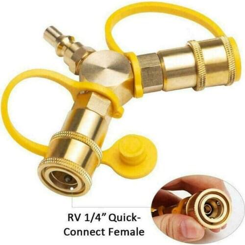1/4in Motorhome Propane Quick Connect Y Splitter Adapter For Rv Trailer