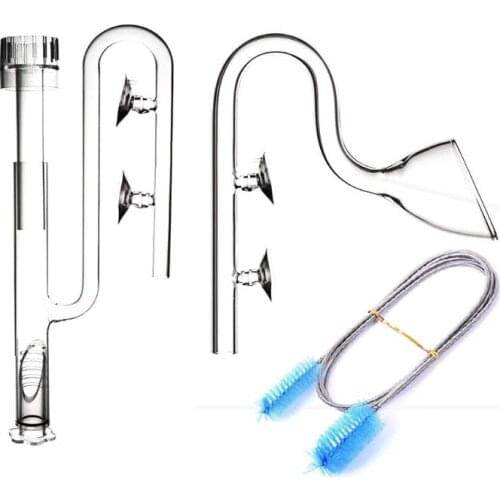 Clear Glass Lily Pipe Outflow and Skimmer Inflow with Suction Cups 13mm 17mm for Aquarium Planted Tank Aquatic Filter System