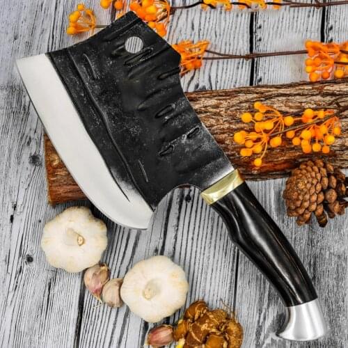 Handmade Forged Stainless Steel Sharp Chopping Bone Knife Butcher Knife Professional Kitchen Knives Meat Cleaver Chinese Knife