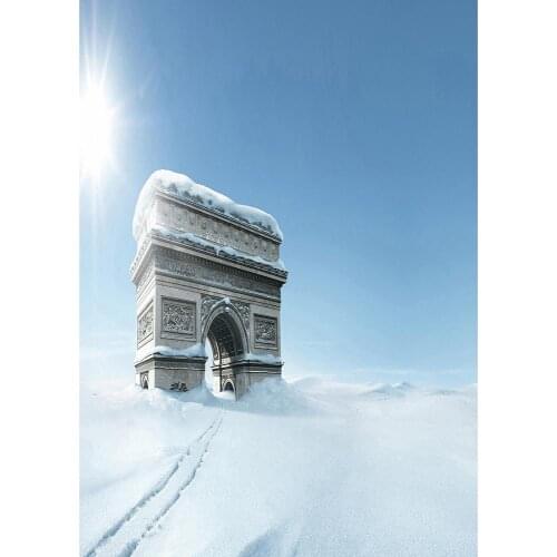 Triumphal Arch Sunshine Snow Photographic Background Customized Backdrop Photo Studio for Portrait Children Baby Photophone