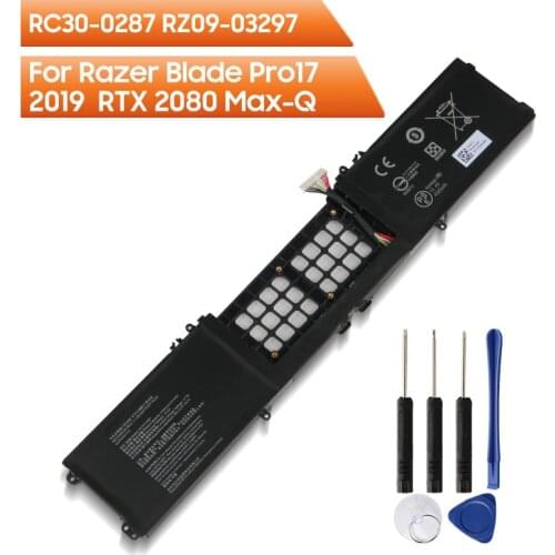 Replacement Laptop Battery RC30-0287 For Razer Blade Pro17 2019 RZ09-03297 RTX 2080 Max-Q Authentic Rechargeable Battery 4583mAh