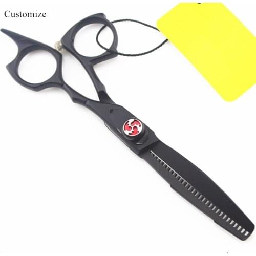 Customize logo Japanese 5.5 '' Anti-teeth hair salon scissors cutting barber makas hairdressing Thinning shears haircut scissors