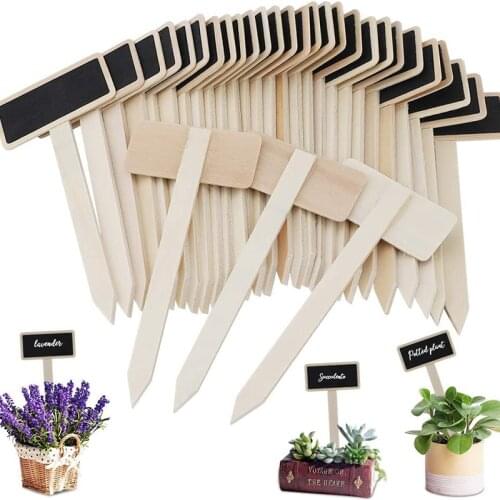 10Pcs Mini Wooden Blackboard Seed Potted Herbs Vegetables Chalkboard Plant Labels Markers for Flower Pot