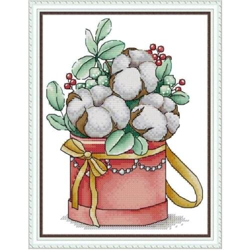 Winter bouquet cross stitch kit aida 14ct 11ct count printed canvas stitches embroidery DIY handmade needlework