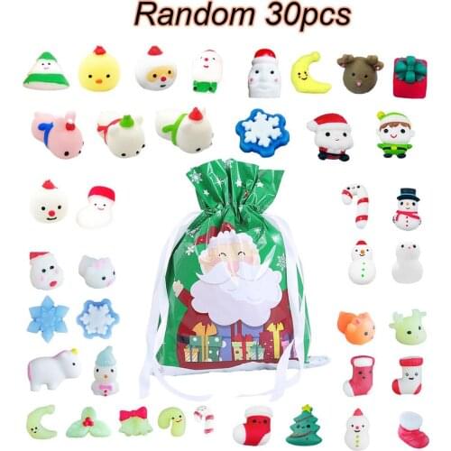 10/30PCS Christmas Reliver Stress Toys Rainbow Santa Claus Push It Bubble Antistress Toys Adult Children Sensory Toy