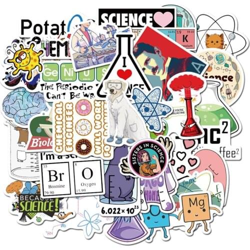 50pcs/pack Science Chemical laboratory Biology Stickers For Motorcycle Notebook Computer Car Childrens Toys Refrigerator